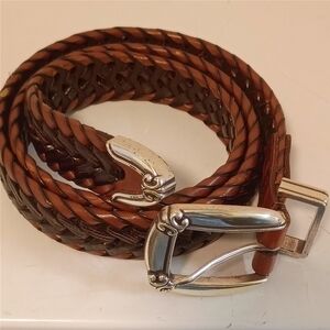 Fossil Vintage Women's Color Block Brown Classic Braided Western Equestrian Belt
